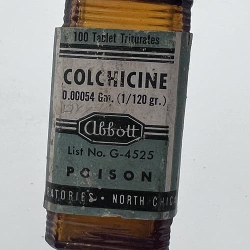 Colchicine Poison Bottle 2.75" Abbott LAB *** EMPTY NOT FOR CONSUMPTION *** - Thumbnail 5