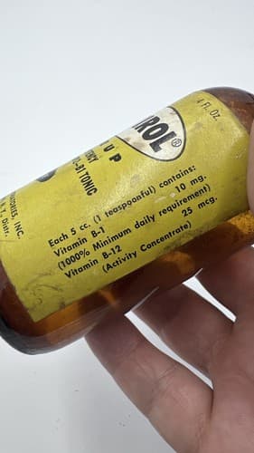 Vintage 1940's BYVIROL PURE Labs Vitamin Bottle Syrup EMPTY - Thumbnail 3
