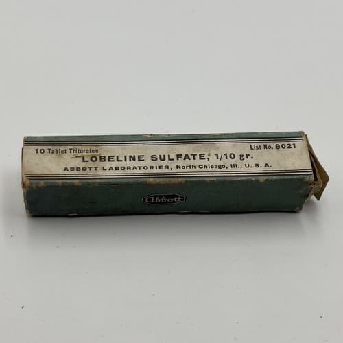 RARE Abbott Lobeline Sulfate Pharmacy Glass Tube unused - Thumbnail 4
