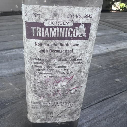 Vintage Dorsey Triaminicol Bottle 1 Pint EMPTY 8" 6045 - Thumbnail 2