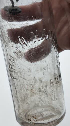 Rare Antique Glass Bottle Henry Haussling Newark N.J 7.25" Tall - Thumbnail 7