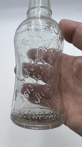 RARE Antique 1918 Newark Soda Water Co bottle Embossed 7 oz - Thumbnail 2