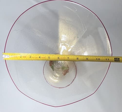 Pauly Signed Venetian Murano Footed Bowl Murano Glass Gold Leaf Extremely Rare - Thumbnail 11