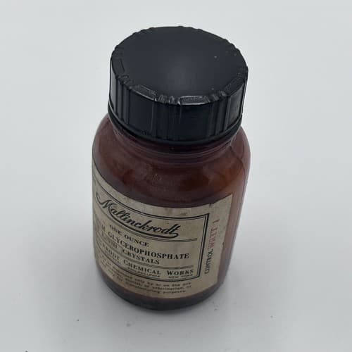 Vtg 1930's Merck Pharmaceutical Apothecary Bottle Sodium Glycerophosphate - Thumbnail 3