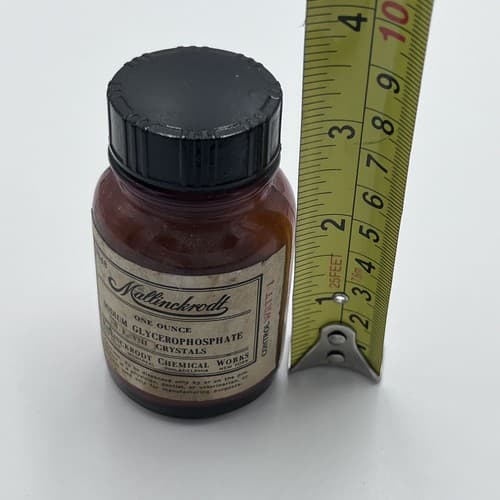 Vtg 1930's Merck Pharmaceutical Apothecary Bottle Sodium Glycerophosphate - Thumbnail 6