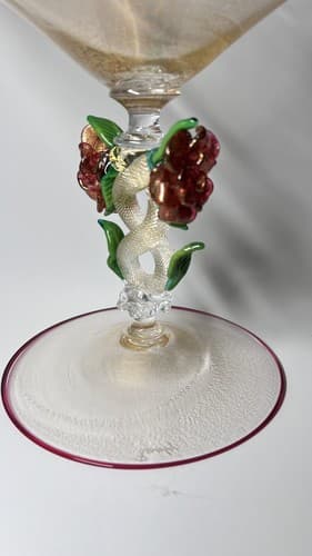 Pauly Signed Venetian Murano Footed Bowl Murano Glass Gold Leaf Extremely Rare - Thumbnail 4