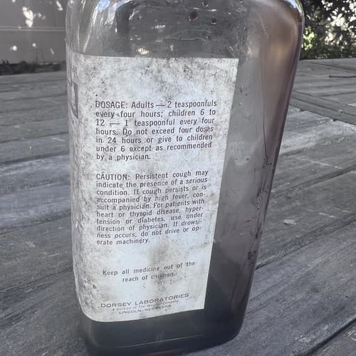 Vintage Dorsey Triaminicol Bottle 1 Pint EMPTY 8" 6045 - Thumbnail 3