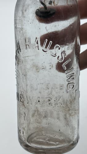 Rare Antique Glass Bottle Henry Haussling Newark N.J 7.25" Tall - Thumbnail 8