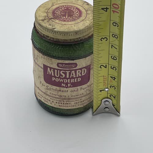 Vintage Apothecary Mckessons Mustard Powder jar with contents - Thumbnail 6