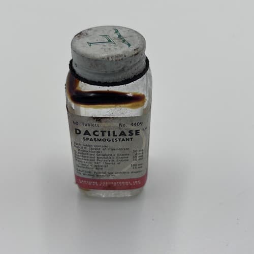 Vintage 1960's Dactilase Lakeside Spasmogestant EMPTY Bottle , No Contents - Thumbnail 4