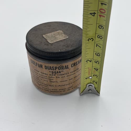 Vintage DOAK Sulphur Diasporal Cream Milk Glass Jar Full - Thumbnail 3