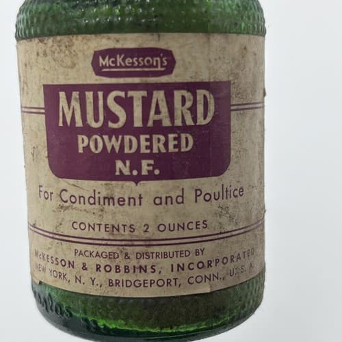 Vintage Apothecary Mckessons Mustard Powder jar with contents - Thumbnail 2