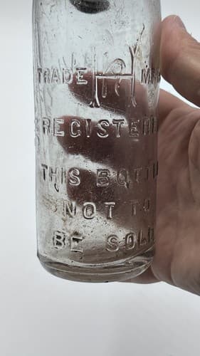 Rare Antique Glass Bottle Henry Haussling Newark N.J 7.25" Tall - Thumbnail 3