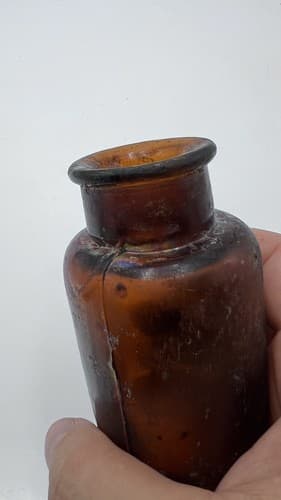 Rare Antique Bixby Amber Bottle 3.75" - Thumbnail 4