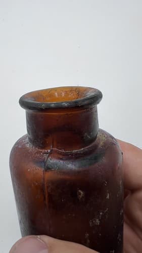 Rare Antique Bixby Amber Bottle 3.75" - Thumbnail 5