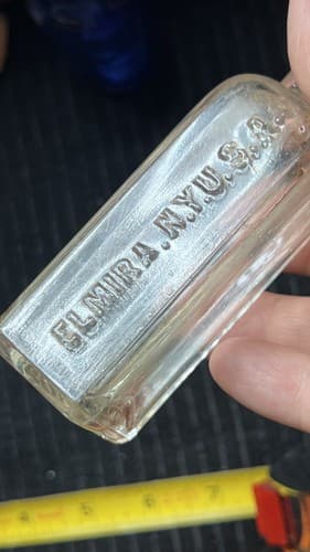Nice Antique Holme's Fragrant Frostilla Hand Lotion Bottle Elmira NY 1910s Clear - Thumbnail 4