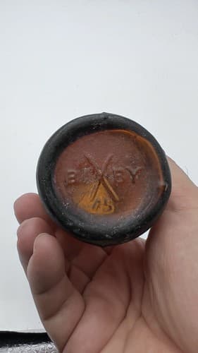 Rare Antique Bixby Amber Bottle 3.75" - Thumbnail 3