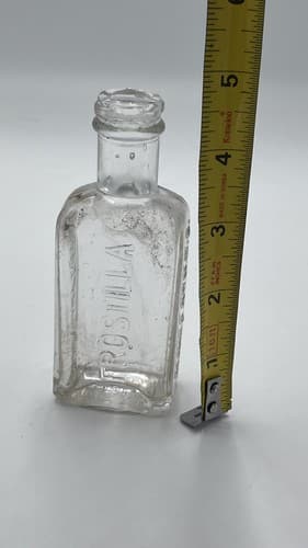 Nice Antique Holme's Fragrant Frostilla Hand Lotion Bottle Elmira NY 1910s Clear - Thumbnail 6