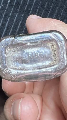 Vintage Blue Ribbon Quality Purity Embossed Measuring Glass Medicine Bottle - Thumbnail 5