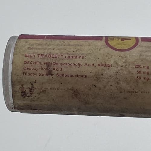 RARE Vintage DECHOTYL Decholin Ames Company Clear Glass Medicine Bottle EMPTY - Thumbnail 2