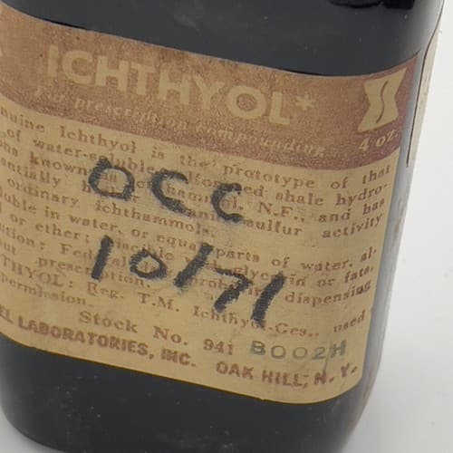 Vintage Stiefel Ichthyol Ichthammol Bottle 4oz 1930's for Collection/Display - Thumbnail 2