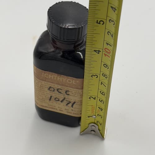 Vintage Stiefel Ichthyol Ichthammol Bottle 4oz 1930's for Collection/Display - Thumbnail 4