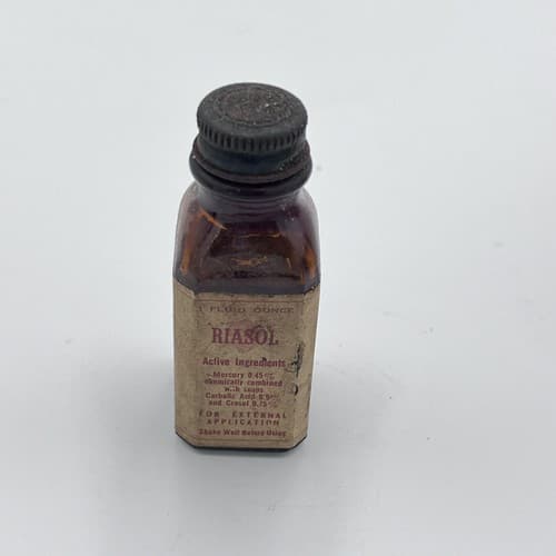 Vintage Shield Laboratories Riasol Sample Bottle 1 Oz