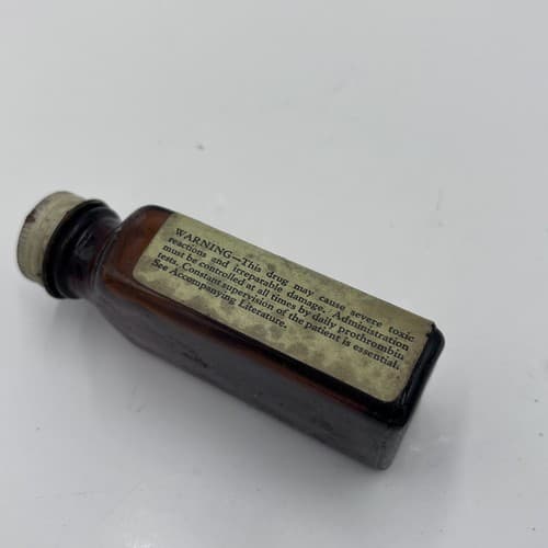 Dicumarol Amber Glass Bottle 4" Lilly *** EMPTY NOT FOR CONSUMPTION *** - Thumbnail 3