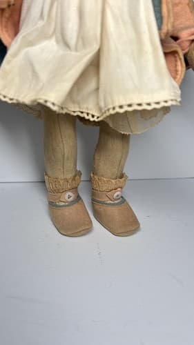Beautiful And Rare 13" Blue Eyes Early Lenci Doll Felt original outfit - Thumbnail 10