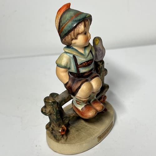 Hummel Wayside Harmony 111 3/0 Figurine Goebel Vintage boy with bird fence - Thumbnail 3