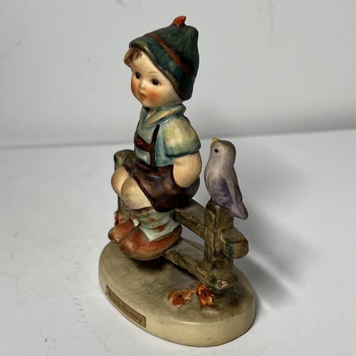 Hummel Wayside Harmony 111 3/0 Figurine Goebel Vintage boy with bird fence - Thumbnail 2