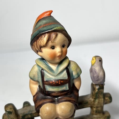 Hummel Wayside Harmony 111 3/0 Figurine Goebel Vintage boy with bird fence - Thumbnail 7