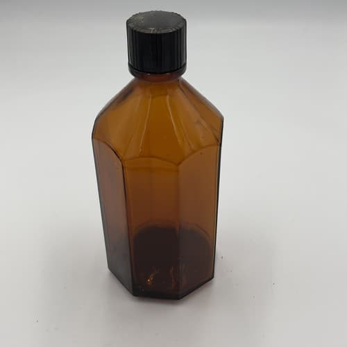 Vintage Glycolixir Collectible Octagonal Medicine Bottle , no label EMPTY
