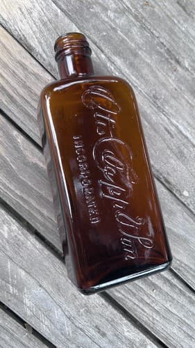 Antique Medicine Bottle Orange Amber Embossed Otis Clapp & Son Inc. - Thumbnail 4