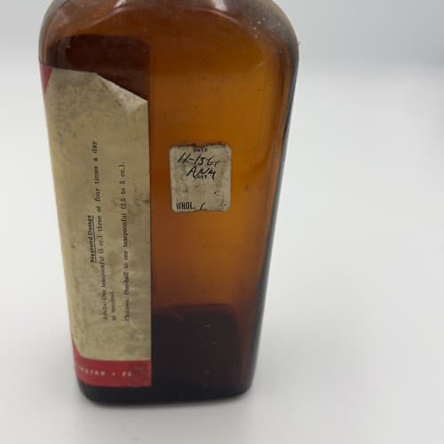 RARE Vintage Mc Neil CLISTIN Carbinoxamine Amber bottle EMPTY, no contents - Thumbnail 3
