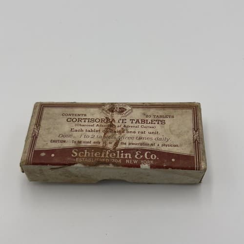 RARE 1940's Schieffelin Cortisorbate Adrenal Cortex EMPTY Box , Adverstising - Thumbnail 3