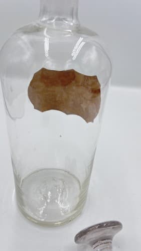Early Label Late 1800's Apothecary Bottle W/Label Hand Blown Syrupus 10" - Thumbnail 6
