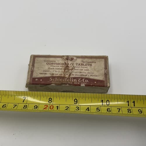 RARE 1940's Schieffelin Cortisorbate Adrenal Cortex EMPTY Box , Adverstising - Thumbnail 4