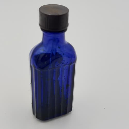 RARE Cobalt Blue Rexall Tincture of Iodine Antique Poison Bottle bottle EMPTY - Thumbnail 5