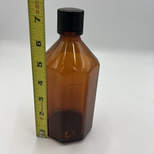 Vintage Glycolixir Collectible Octagonal Medicine Bottle , no label EMPTY - Thumbnail 5
