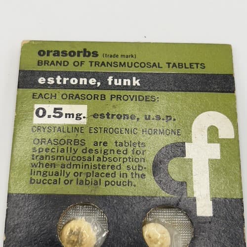 1950's Vintage Orasorbs Estrogenic Tablets Casimir Funk Labs for collection - Thumbnail 3