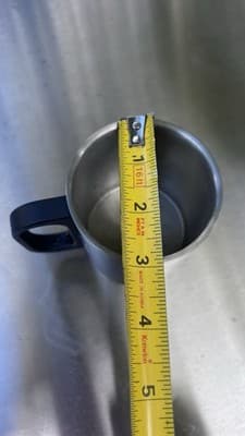 VINTAGE 4 PC SET - STAINLESS STEEL STACKABLE MUGS w/CADDY - Thumbnail 3