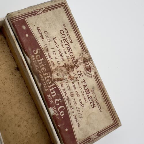 RARE 1940's Schieffelin Cortisorbate Adrenal Cortex EMPTY Box , Adverstising - Thumbnail 2