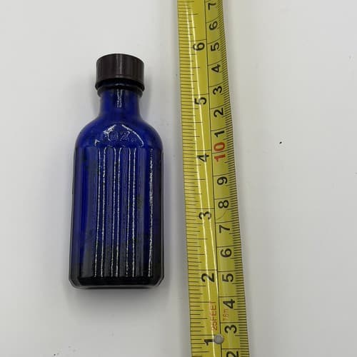 RARE Cobalt Blue Rexall Tincture of Iodine Antique Poison Bottle bottle EMPTY - Thumbnail 7
