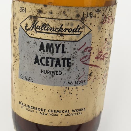 RARE Vintage Mallinckrodt AMYL ACETATE Amber bottle EMPTY - Thumbnail 2