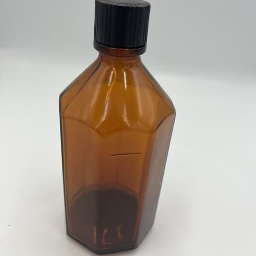 Vintage Glycolixir Collectible Octagonal Medicine Bottle , no label EMPTY - Thumbnail 4