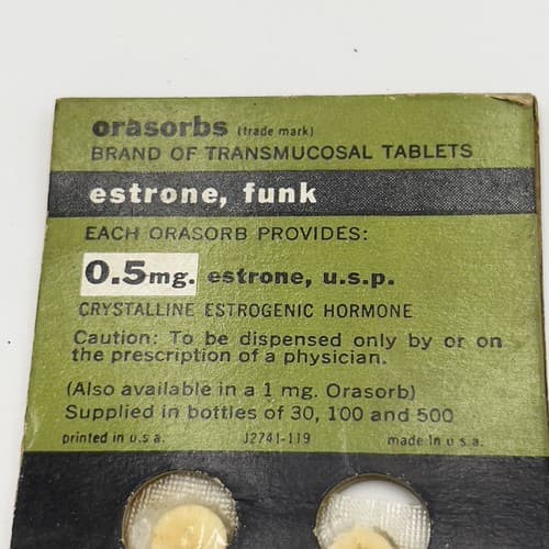 1950's Vintage Orasorbs Estrogenic Tablets Casimir Funk Labs for collection - Thumbnail 4