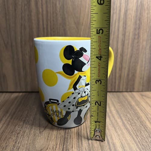 Authentic Disney Store Minnie Mouse Mug Yellow Polka Dots - Thumbnail 6