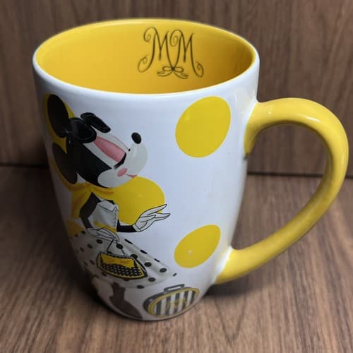 Authentic Disney Store Minnie Mouse Mug Yellow Polka Dots - Thumbnail 4