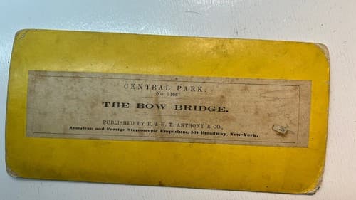 New York City NYC - BOW BRIDGE-CENTRAL PARK- E&HT Anthony c1870s Stereoview - Thumbnail 4